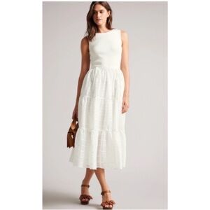 IN STORES NOW Ted Baker Skylir Elegant Tiered White Sleeveless Dress Sz 6 Ted 2